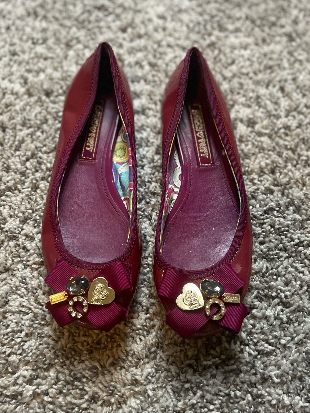 Y2K Coach Poppy Caper Patent leather Ballet Flats Magenta 6.5B